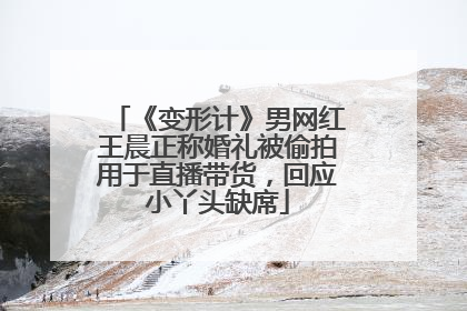《变形计》男网红王晨正称婚礼被偷拍用于直播带货，回应小丫头缺席