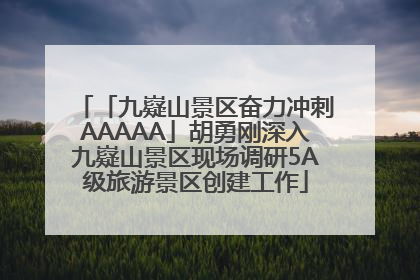 「九嶷山景区奋力冲刺AAAAA」胡勇刚深入九嶷山景区现场调研5A级旅游景区创建工作