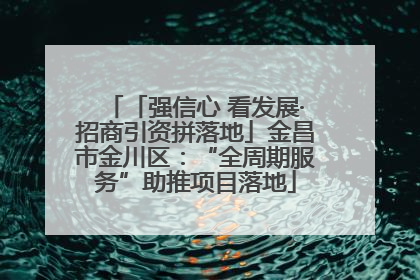 「强信心 看发展·招商引资拼落地」金昌市金川区：“全周期服务”助推项目落地