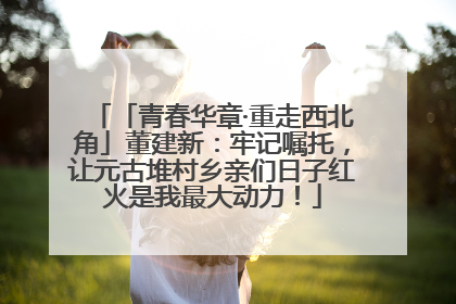 「青春华章·重走西北角」董建新：牢记嘱托，让元古堆村乡亲们日子红火是我最大动力！
