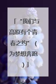“我们与高原有个青春之约”（为梦想奔跑）