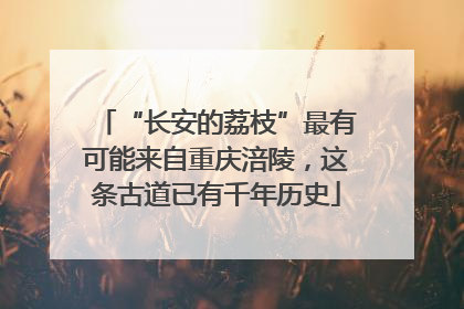 “长安的荔枝”最有可能来自重庆涪陵，这条古道已有千年历史