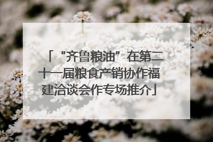 “齐鲁粮油”在第二十一届粮食产销协作福建洽谈会作专场推介