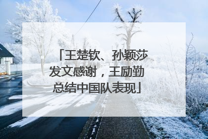 王楚钦、孙颖莎发文感谢，王励勤总结中国队表现
