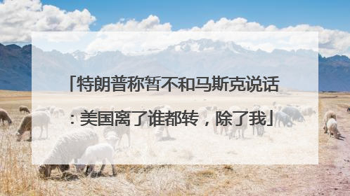 特朗普称暂不和马斯克说话：美国离了谁都转，除了我