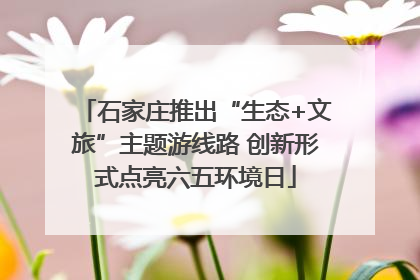 石家庄推出“生态+文旅”主题游线路 创新形式点亮六五环境日