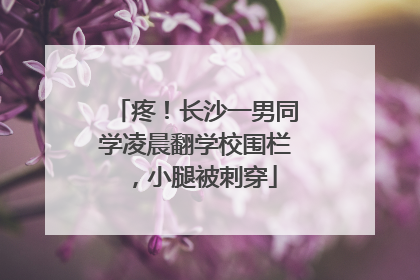 疼！长沙一男同学凌晨翻学校围栏，小腿被刺穿