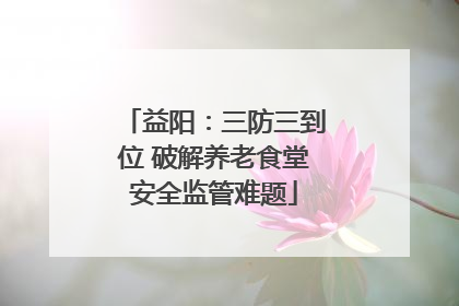 益阳：三防三到位 破解养老食堂安全监管难题