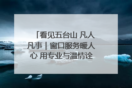 看见五台山 凡人凡事｜窗口服务暖人心 用专业与温情诠释责任担当