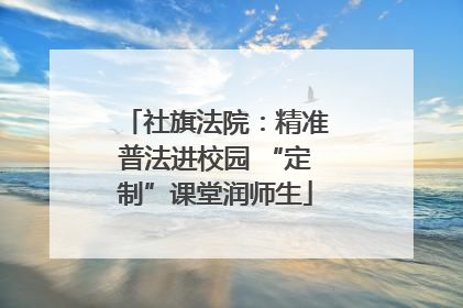 社旗法院：精准普法进校园 “定制”课堂润师生