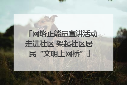 网络正能量宣讲活动走进社区 架起社区居民“文明上网桥”