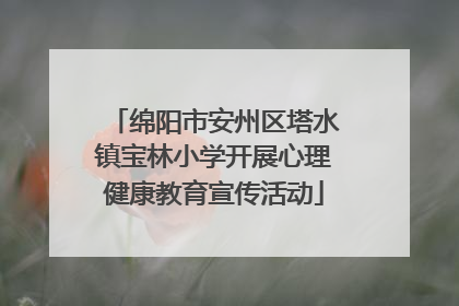 绵阳市安州区塔水镇宝林小学开展心理健康教育宣传活动