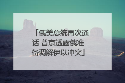 俄美总统再次通话 普京透露俄准备调解伊以冲突