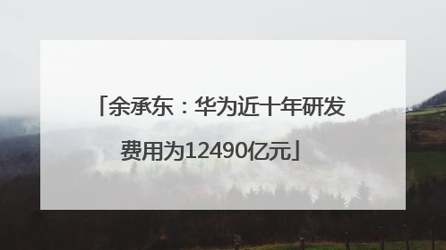 余承东：华为近十年研发费用为12490亿元