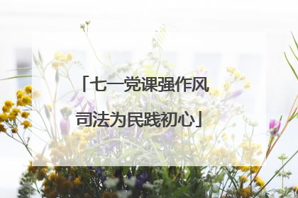 七一党课强作风 司法为民践初心