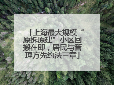 上海最大规模“原拆原建”小区回搬在即，居民与管理方先约法三章