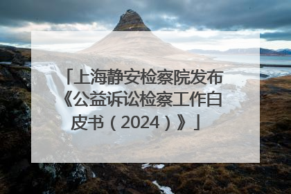 上海静安检察院发布《公益诉讼检察工作白皮书（2024）》