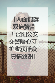 两面锦旗 双倍赞誉！泾阳公安交警暖心守护收获群众真情致谢