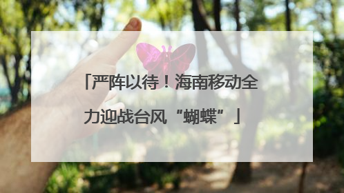 严阵以待！海南移动全力迎战台风“蝴蝶”