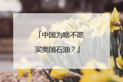 中国为啥不愿买美国石油？