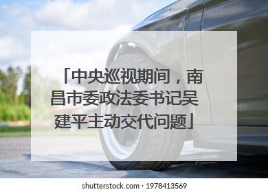 中央巡视期间，南昌市委政法委书记吴建平主动交代问题