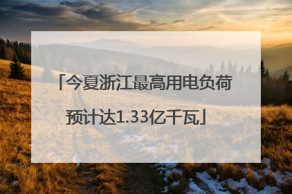 今夏浙江最高用电负荷预计达1.33亿千瓦