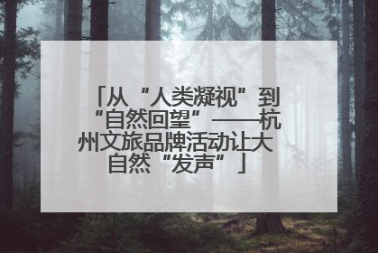 从“人类凝视”到“自然回望”——杭州文旅品牌活动让大自然“发声”