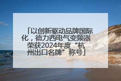 以创新驱动品牌国际化，德力西电气变频器荣获2024年度“杭州出口名牌”称号