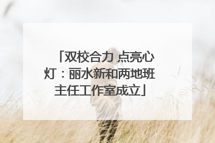 双校合力 点亮心灯：丽水新和两地班主任工作室成立