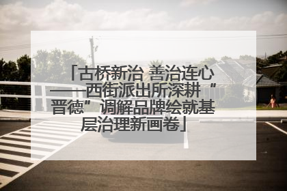 古桥新治 善治连心——西街派出所深耕“晋德”调解品牌绘就基层治理新画卷