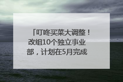 叮咚买菜大调整！改组10个独立事业部，计划在5月完成App端全面改版