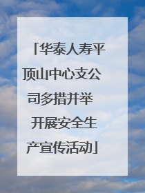 华泰人寿平顶山中心支公司多措并举  开展安全生产宣传活动