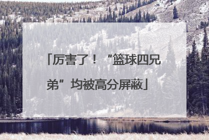 厉害了！“篮球四兄弟”均被高分屏蔽