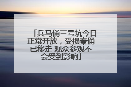 兵马俑三号坑今日正常开放，受损秦俑已移走 观众参观不会受到影响