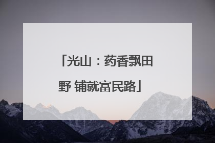 光山：药香飘田野 铺就富民路