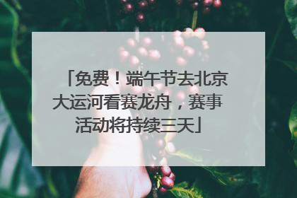 免费！端午节去北京大运河看赛龙舟，赛事活动将持续三天