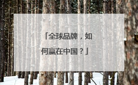 全球品牌，如何赢在中国？