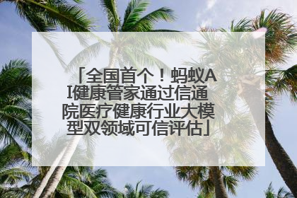 全国首个！蚂蚁AI健康管家通过信通院医疗健康行业大模型双领域可信评估