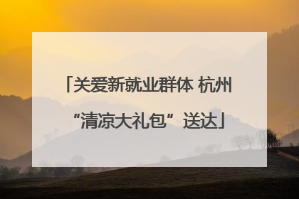 关爱新就业群体 杭州“清凉大礼包”送达