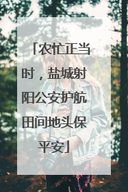 农忙正当时，盐城射阳公安护航田间地头保平安