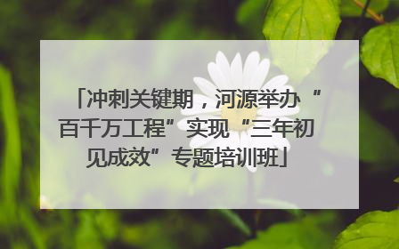 冲刺关键期，河源举办“百千万工程”实现“三年初见成效”专题培训班