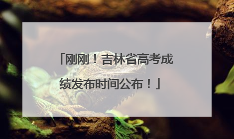 刚刚！吉林省高考成绩发布时间公布！
