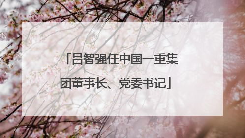 吕智强任中国一重集团董事长、党委书记