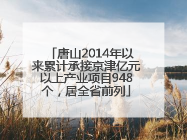 唐山2014年以来累计承接京津亿元以上产业项目948个，居全省前列