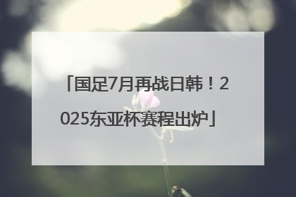 国足7月再战日韩！2025东亚杯赛程出炉