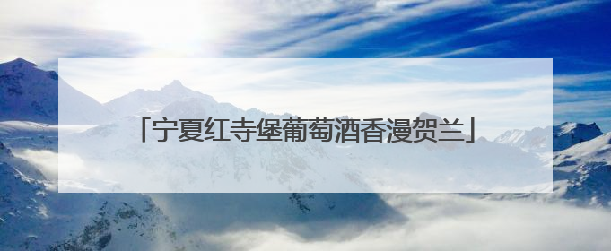 宁夏红寺堡葡萄酒香漫贺兰
