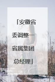 安徽省委调整一省属集团总经理