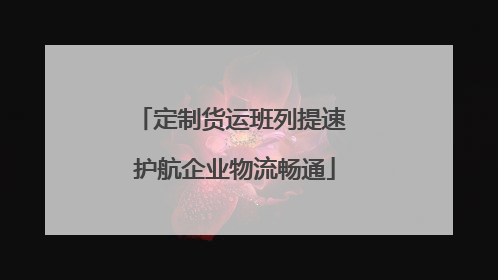 定制货运班列提速 护航企业物流畅通