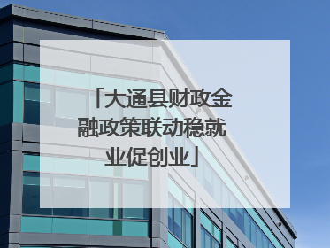 大通县财政金融政策联动稳就业促创业