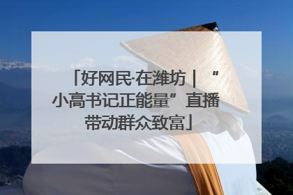 好网民·在潍坊｜“小高书记正能量”直播 带动群众致富